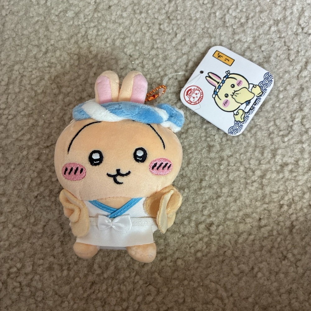 Chiikawa Usagi Keychain plushie sushi chef costume